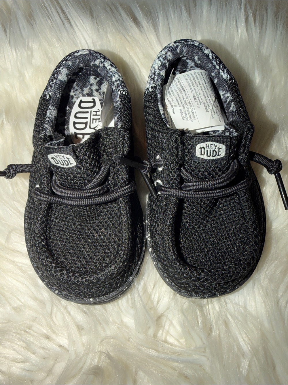 Hey Dude Kids Black Knit Slip-On Sneakers